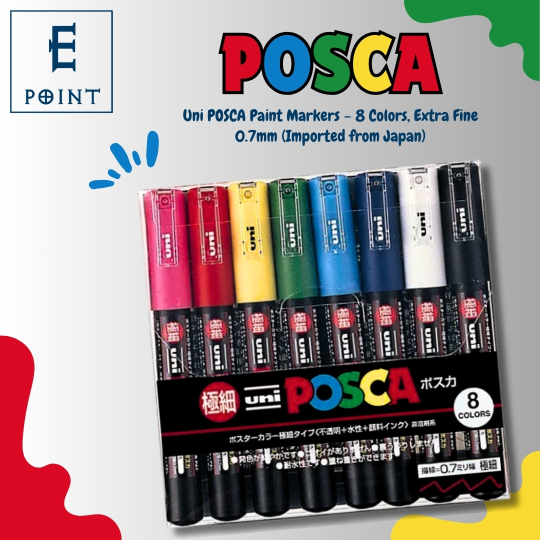 Uni POSCA Paint Marker Pen Extra Fine Point Color PC-1M 8C from  Japan