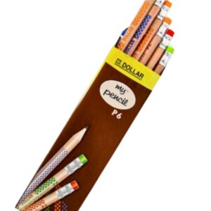 Dollar my pencil P6 Pack of 12 wooden pencils.