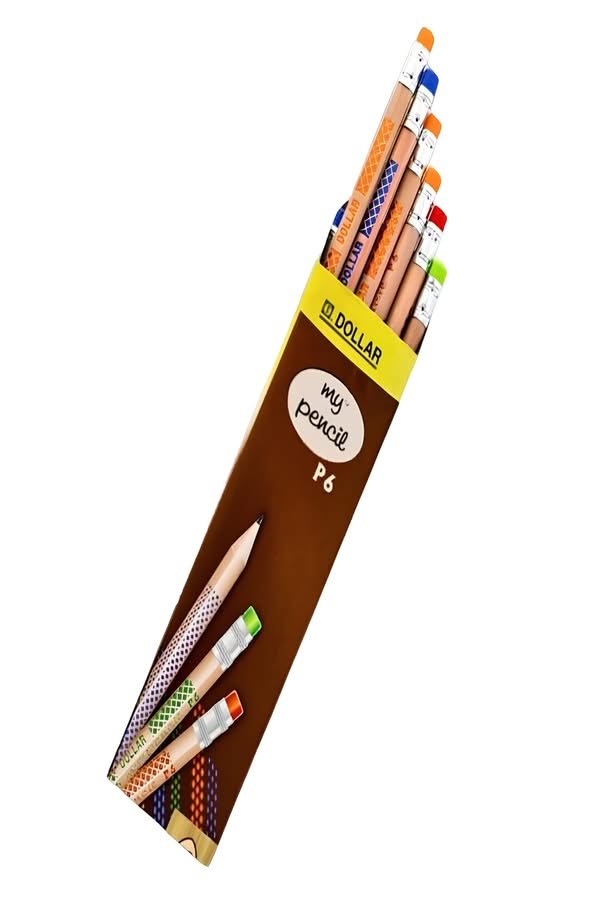 Dollar my pencil P6 Pack of 12 wooden pencils.